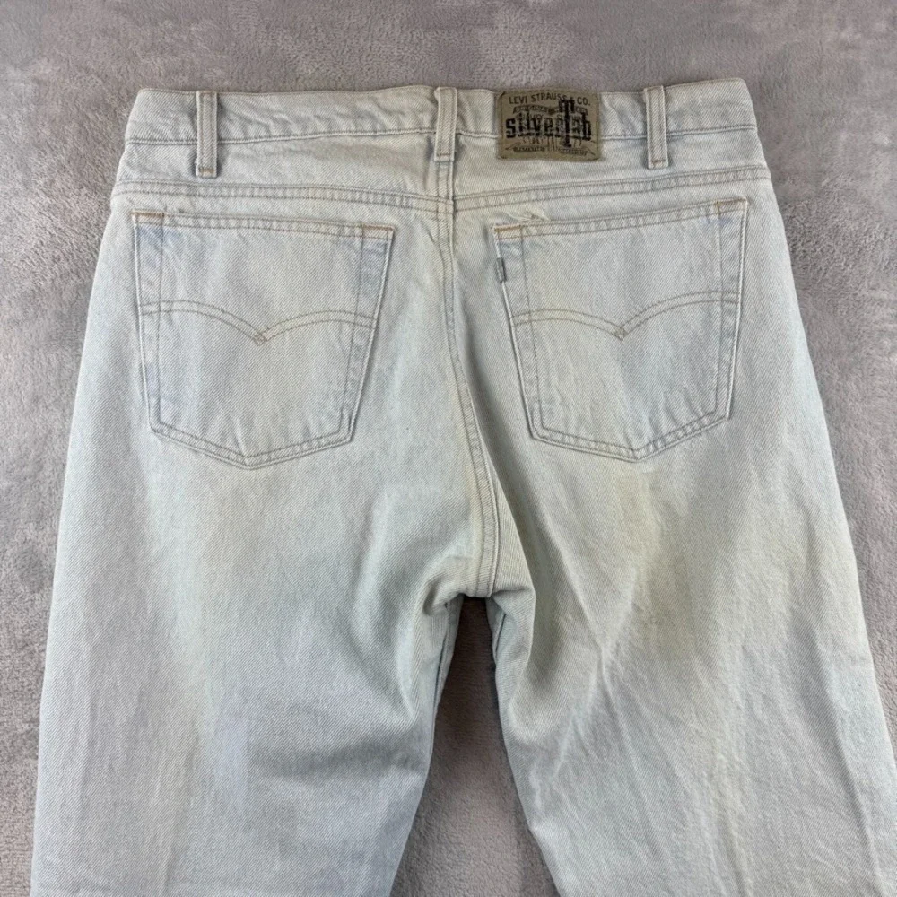 Vintage Levis Silvertab Jeans Mens 34x30 Blue Straight Narrow Light Wash Denim